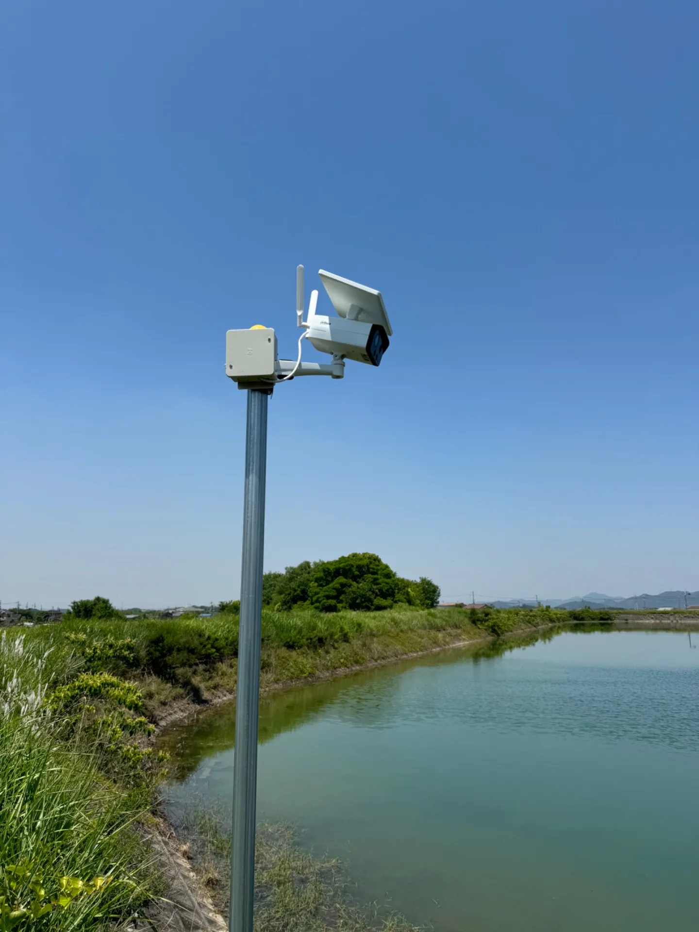 【兵庫】三田市・池・防犯カメラ設置工事・事故対策・ソーラーカメラ・防水カメラ・暗視カメラ・遠隔監視